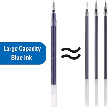 Gel Ink Rollerball Stylus Pen - 18 Pack,0.5mm Gel Pen Fine Point,2 in 1 Capacitive Stylus Pen,Large Capacity Blue Ink,Writing Smoothly for Office,Business,Gift,Metal Silver Clip,Kaka Rabbit