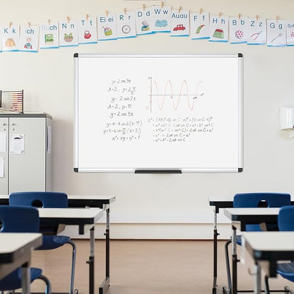 VIZ-PRO Dry Erase Board/Whiteboard, Non-Magnetic, Pack of 2, 36 x 24 Inches, Wall Mounted Board for School Office and Home