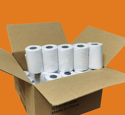 (100 Rolls) 2 1/4 x 50 Thermal Paper Receipt Rolls Premium Quality Paper fits all Credit Card Terminals BPA Free