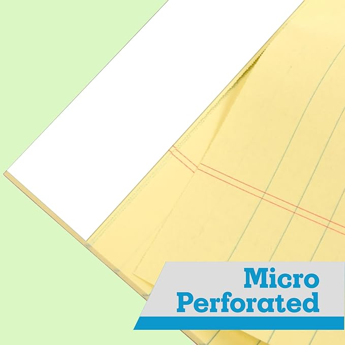 KAISA Legal Pads 8.5x11 Writing Pads Wide Ruled Notepads 8.5"x11.75" Canary Note Pads, Yellow 40 Sheets 2 Pads,WT-MCY40W-2PAD, Made in the USA