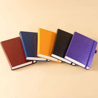 Hardcover Leather Notebooks College Ruled, 320 Pages Notebook Journals for Writing Note Taking Women & Men, A5 (5.7'' X 8.4'') Daily Notebook Journal, Orange