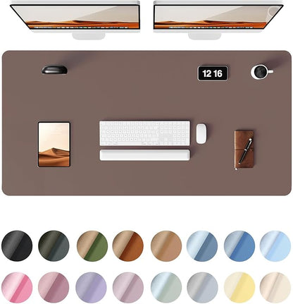 YSAGi Leather Desk Protector, Office Mat, Large Mouse Mat, Non-Slip PU Leather Blotter, Laptop Desk, Waterproof Writing Pad for Office and Home (Chocolate, 47.2" x 23.6")