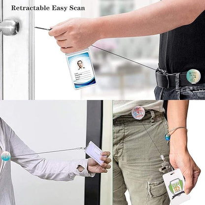 Badge Reels,Nurse Badge Holder,Retractable Badge Reel with Clip ID Card Holders for Office Worker Doctor Nurse(3 Pack Inspirational Quotes A)