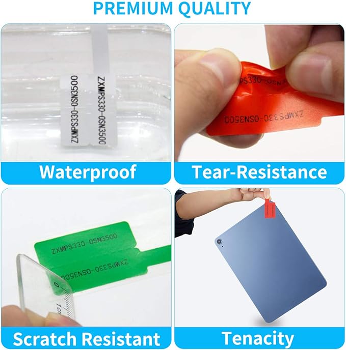 White Cable Labels, 300 Premium Wire Label Tags for Electronics, Printable Cord Labeling Tags for Ethernet and Network, Write on Labels for Cable Management