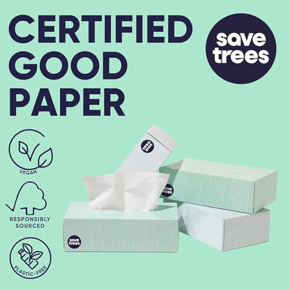 Bamboo Facial Tissues - 12 Boxes of Eco-Friendly, 3-Ply Hypoallergenic Tissues, 90 Sheets per Box, FSC Certified, Plastic-Free Packaging, Soft & Gentle for Home Use