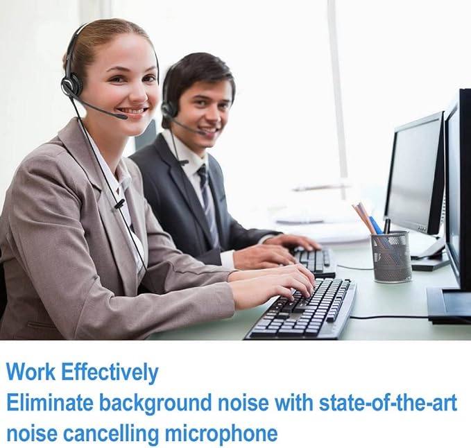 RJ9 Cisco Corded Office Phone Headset HD Voice for Cisco IP Phones 6851 6861 7945g 7962g 8811 8841 8845 8851 8861 8961 9951 Series Model,Plus 3.5mm Adapter for Smartphone