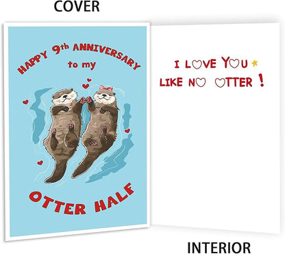 Funny 9th Anniversary Card for Husband Wife,Romantic 9 Year Anniversary Card,9th Wedding Gift for Dad Mom,Sweet 9th Gift Idea for Him Her