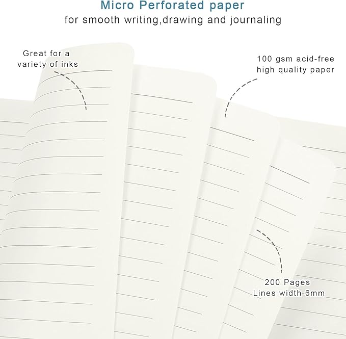 Small Notebook, Mini Pocket Journal A6 5.7" x 3.9", Leather Hardcover Journal with Pen Holder, 160 Thick Papers, Cute Lined Notebook Small Notepad for Women Writing Work Travel, Forest
