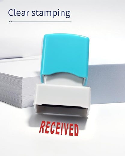 WAFJAMF Received Stamps–Received Self Inking Rubber Stamp Red Ink Message Stamp-Medium