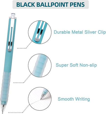 Pens, Pens Fine Point Smooth Writing Pens, Personalized Ballpoint Pens Bulk, Flair Colorful Pens, Black Ink 1.0 mm Journaling Pen, Office Supplies for Women & Men, Note Taking(12-pack)