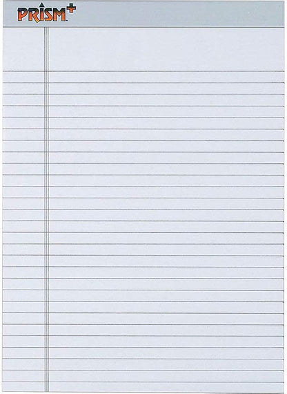TOPS Prism Writing Pads, 8-1/2" x 11-3/4", Legal Rule, Gray, Perforated, 50 Sheets, 12 Pack (63160)