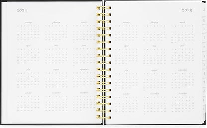 2024-2025 Sugar Paper Academic Signature Spiral Planner, Black, Monthly and Weekly Planning