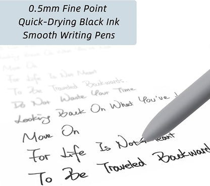 Gel Pens, 6 Pcs 0.5mm Fine Point Smooth Writing Pens Japanese Cute Pens, High-End Series Black Ink Pens for Journaling Note Taking, School Office Supplies for Women Men (6 Pcs Morandi)