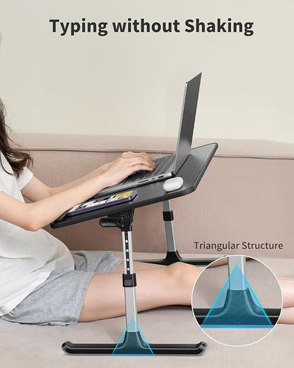 Laptop Desk for Bed, SAIJI Lap Desks Bed Trays for Eating Writing, Adjustable Computer Laptop Stand, Foldable Lap Table in Sofa and Couch (23.6 x 13,Black)