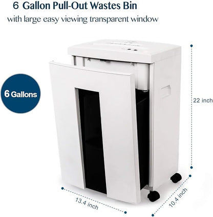 WOLVERINE 18-Sheet Shredders for Home Office Heavy Duty P-4 Security Level Crosscut Paper Shredder Paper/CD/Card Ultra Quiet Paper Shredder for Home with 6 Gallons Pullout Waste Bin SD9113(White ETL)