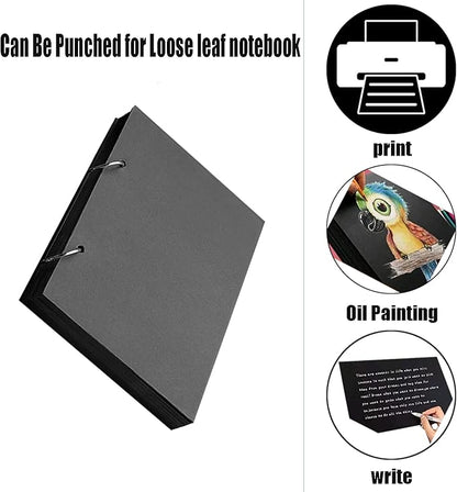 50 Pack 5x7 Black Cardstock Paper Blank Thick Heavyweight 92lb Card Stock for Making Invitations cards, Postcards