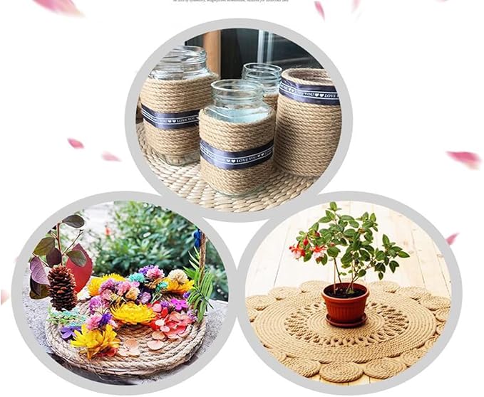 1/8 in (3mm) x 328 ft (100Meter) Natural Sisal Hemp Rope Heavy Duty Thick Twine for Cat Scratcher Post Tree, Garden, Binding, Crafts Packing Material