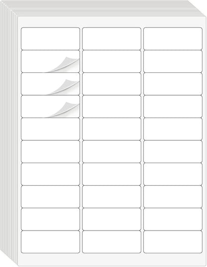 1" x 2-5/8" Address Labels 3000 Labels Sticker Paper for Laser/Ink Jet Printer mailing Labels 8.5"×11" White 30 per Sheet