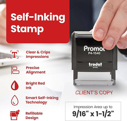 Promot Client's Copy - Self Inking Rubber Stamp - Ink Stamps