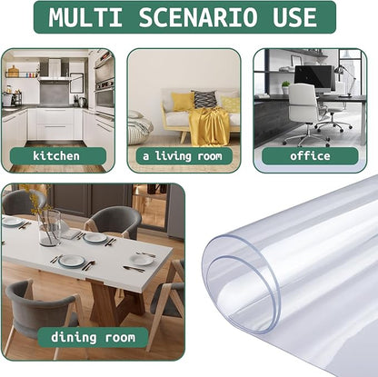 Clear Chair Mat for Hardwood Floors - 51''x63'' Heavy Duty Office Chair Mat, Rectangle Rolling Chair Mat for Hardwood, PVC Protector Hard Floor Mat for Computer&Desk Chair (51'' x 63'')