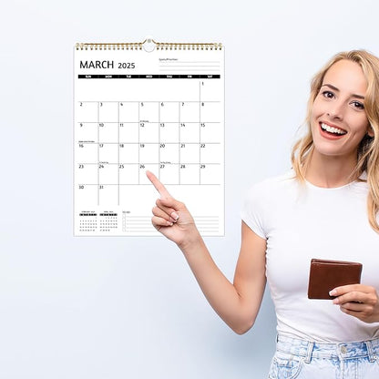 Wall Calendar 2025 – Calendar 2025 Wall, 12 Monthly Calendar, Jan 2024 - Dec 2025, 11.5 x 14.5 In, 2025 Calendar with Large Blocks, Thick Paper, Holidays, To-do ＆ Notes, Great for Organizing