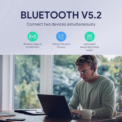 Yealink BH71 Bluetooth Headset with USB-C Dongle, Teams&Zoom Certified, 4 Noise Cancelling Microphone, Fit for Computer Laptops PC, Wireless Earpiece for Trucker Business Office Work