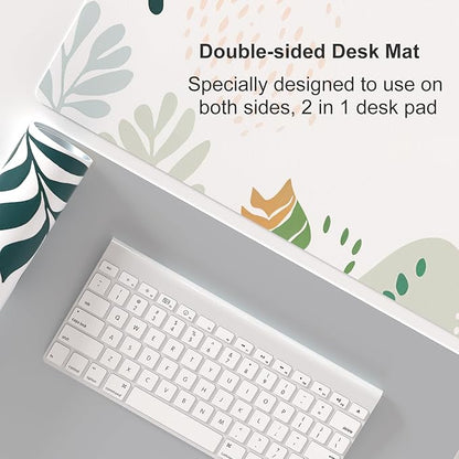 Colorful Star Abstract Boho Large Mouse Pad, Waterproof Green White Desk Mat, Double Sided Computer Gaming Mouse Pad, XXL Full Desk Mousepad Non Slip Writing Pad for School Office Home 31.5" x 15.7"