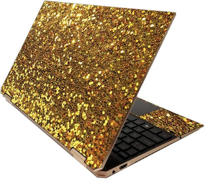 MightySkins Skin for HP Spectre x360 15" (2020) - Gold Dazzle | Protective, Durable, and Unique Vinyl Decal wrap Cover | Easy to Apply, Remove, and Change Styles | Made in The USA