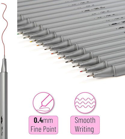 Mr. Pen- Fineliner Pens, 20 pcs, Colorful Pens, 0.4mm Fineliners Pens, Art Pens, Writing Pens Fine Point Pen, Color Pens Fine Point Smooth Writing Pens, Fine Tip pens, Drawing Pens, Fine Line Pens