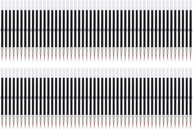 PASISIBICK 100 Pieces Plastic Beadable Pen Blue Ink Refills, 2.44 inch/6.2 cm Smooth Writing Pen Refills for Bead Pens(Blue Ink)