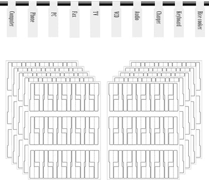 White Cable Labels, 300 Premium Wire Label Tags for Electronics, Printable Cord Labeling Tags for Ethernet and Network, Write on Labels for Cable Management