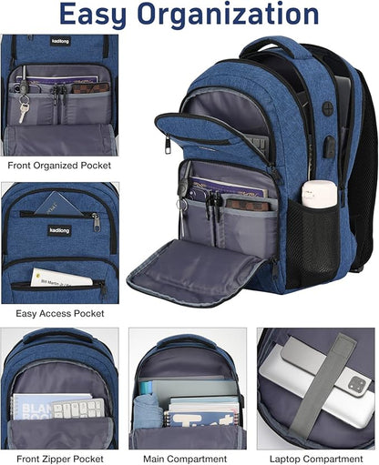 School Backpacks for Teen Boys Bookbag with Laptop Compartment,Back Pack for Men Water Resistant Schooler with USB Charging Port,Morrales Knapsack for Business College High School