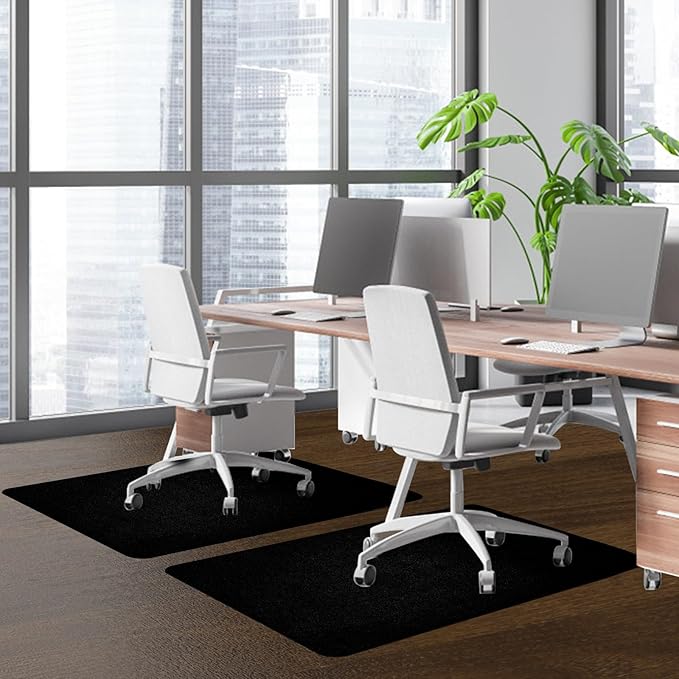 SHAREWIN Office Chair Mat for Hardwood/Tile Floor, 47"x36" Computer Gaming Chair Mat, Under Desk Low Pile Office Rug, Easy-Clean Floor Protector Mat, Black