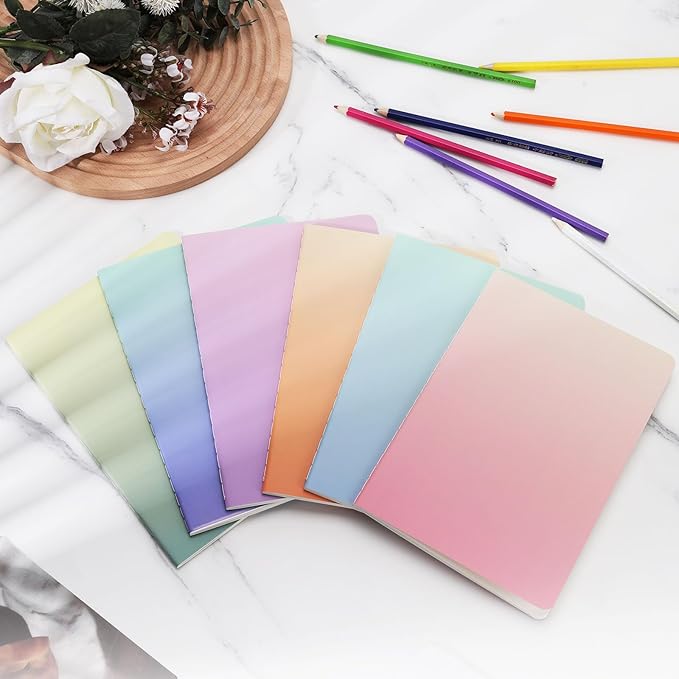 Ddaowanx 24 Pack A5 Colorful Notebooks, 6 cute colors Journals for Writing, 72 Pages, 8.3x5.5 Inch, with Lined Paper Travel Writing Notebooks Journal Gifts for Students(Lined-24pack, Gradient)