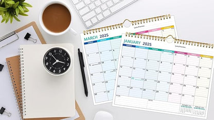 Wall Calendar 2025-2026 – 2 Year Calendar 2025-2026, 11 x 8.5 In, Jan 2025 - Dec 2026, 2025 Calendar 24 Months, Small Monthly Calendar 2025, with Ruled Blocks, Thick Paper, Holidays, To-dos ＆ Notes