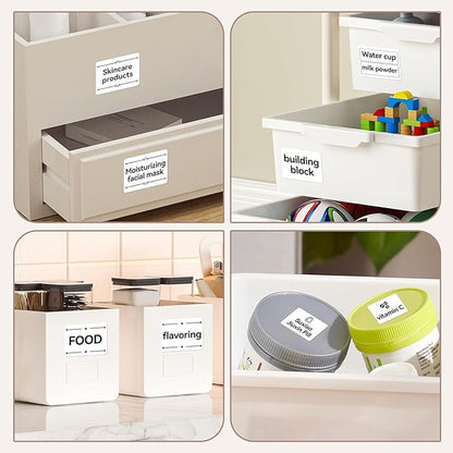 Storage Bin Labels for NIIMBOT B1 B21 B3S, 1.57'' x 1.18'' (40x30mm) Kitchen Labels for Containers, Waterproof, Oil-Proof and Tear-Proof Thermal Printer Labels