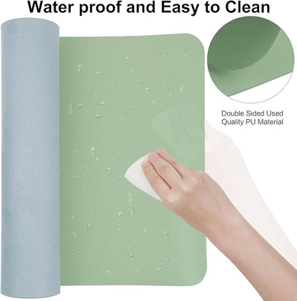 Boutilon Leather Desk Pad 47"x 24" Non-Slip Mouse Pad,Business Desk Pad,Extended Table Protector for Keyboard and Mouse,Desk Writing Pad for Office Home Working Decor (XXXL-Green)