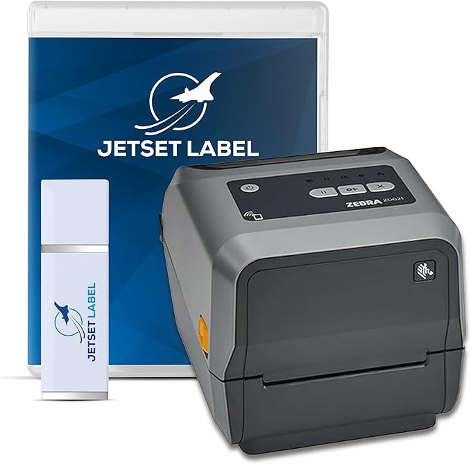 Zebra ZD621 | Thermal Transfer & Direct Thermal Printer ZD6A043-301F00EZ | 300 DPI | USB, USB Host, Ethernet, Serial, BTLE5 Connectivity | Includes Jet Set Label Software