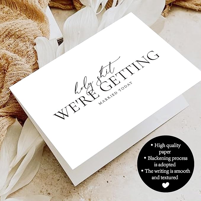 Set of 2 Funny Wedding Gift Cards, To My Groom Bride On Our Wedding Day Card, Wedding Day Vows Card for Wife Husband.（HOLY A）