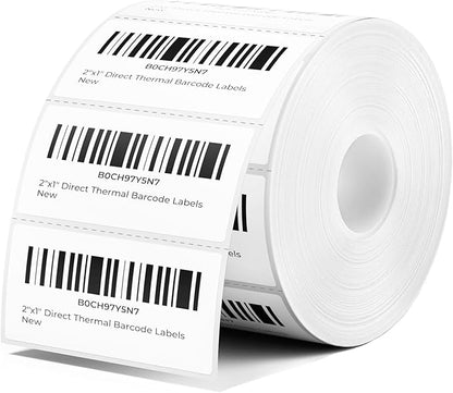2"x1" Direct Thermal Labels, Barcode & Address Shipping Thermal Label Stickers, White (3000 Labels/ 3roll, 2"x1")