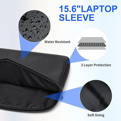 Keyli 4pc Sets Laptop Bag for Women Large Leather Laptop Briefcase with USB Charging Port Computer Shoulder tote Bags Purse