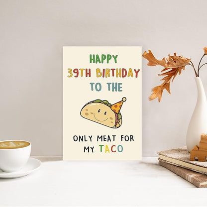 Funny 39th Birthday Gifts for Men Man, Unique 39 Years Old Birthday Decorations Gifts for Husband Boyfriend, Happy 39th Bday Card for Him, Taco 39 Mens Bday Ideas from Wife Girlfriend