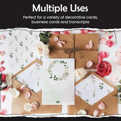 SANZIX 120 Sheets White Cardstock 5" x 7" - 80 Lbs/220 GSM, Laser & Inkjet Printer Compatible Invitation Paper | 5x7 Cardstock Paper for Printing | Invitation cards, Postcards, Note Cards
