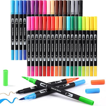 Brush Markers for Adults Coloring,36 Colors Art Markers Colored Pens for Bullet Journaling Note Taking Drawing Calligraphy Lettering,Art School Supplies