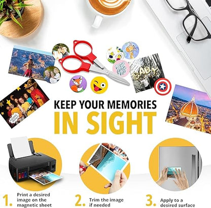 X-bet MAGNET Inkjet-Optimized Printable Magnetic Sheets - 8.5x11 Paper for DIY Stickers, Decorations, Labels - Easy to Print, Cut & Create Your Own Magnets (Glossy, 15pcs)