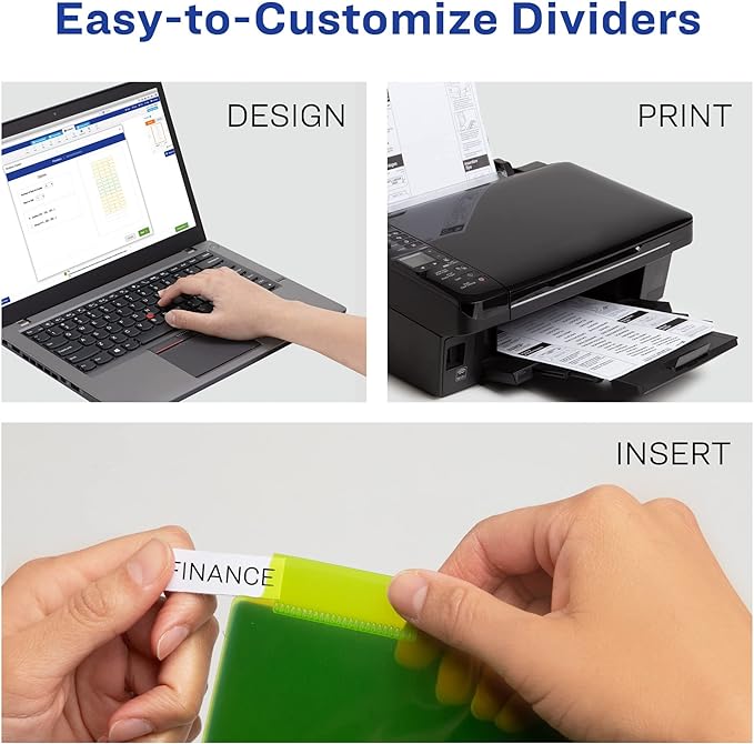 Avery Dividers for 3 Ring Binders, 8-Tab Binder Dividers, 11" x 17" Plastic Binder Dividers, Insertable Big Tabs, Multicolor, 1 Set (11179)