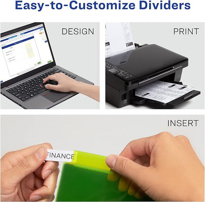 Avery Dividers for 3 Ring Binders, 8-Tab Binder Dividers, 11" x 17" Plastic Binder Dividers, Insertable Big Tabs, Multicolor, 1 Set (11179)