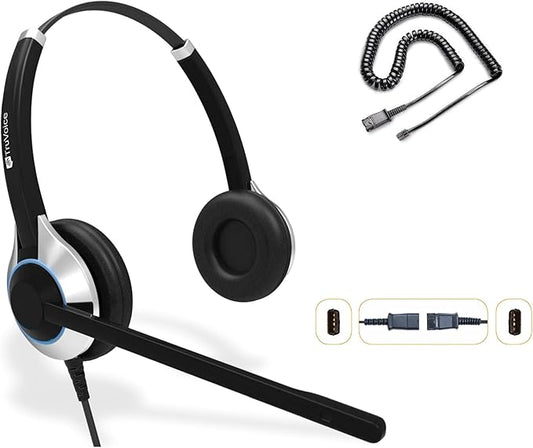 TruVoice HD-550 Office Headset with HD Sound and Noise Canceling Microphone - Compatible with Cisco 6000, 7800 and 8800 Series Phones and Also 7931 7940 7941 7942 7945 7960 7961 7962 7965 7970 7975