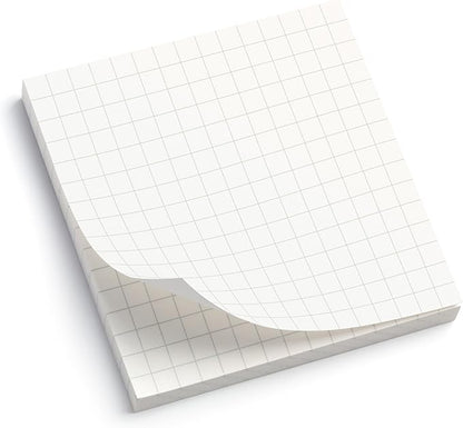 Sticky Notes Graph Paper 12pk | 3x3 Inch Small Self Stick Notepads for Desk and School Supplies