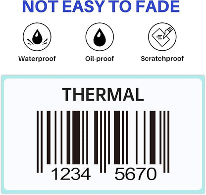 ESSENTIAL 50 Roll 2 1/4 x 1 1/4 Inch Direct Thermal Labels, 1000 Labels of Roll, Permanent Adhesive, Perforations Between Labels (50 Rolls, 50000 Labels)